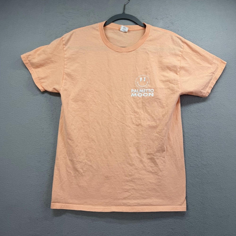 Palmetto Moon South Carolina‎ T Shirt Smiley Face Mens S Peach Cotton Hanes Tee
